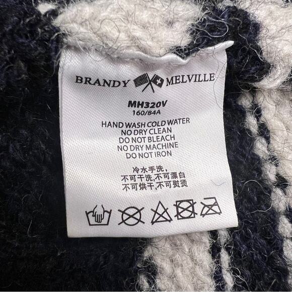 Brandy Melville Nikki Heavy Wool Stripe Sweater Tennis Cable Knit One Size - Picture 7 of 8